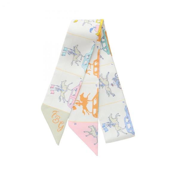 Hermes Hermès Twilly Silk Scarf for Women in Gray and Multicolor - Picture 1 of 6